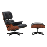 Poltrona Eames Lounge Chair & Ottoman – American Cherry e Pele Preta