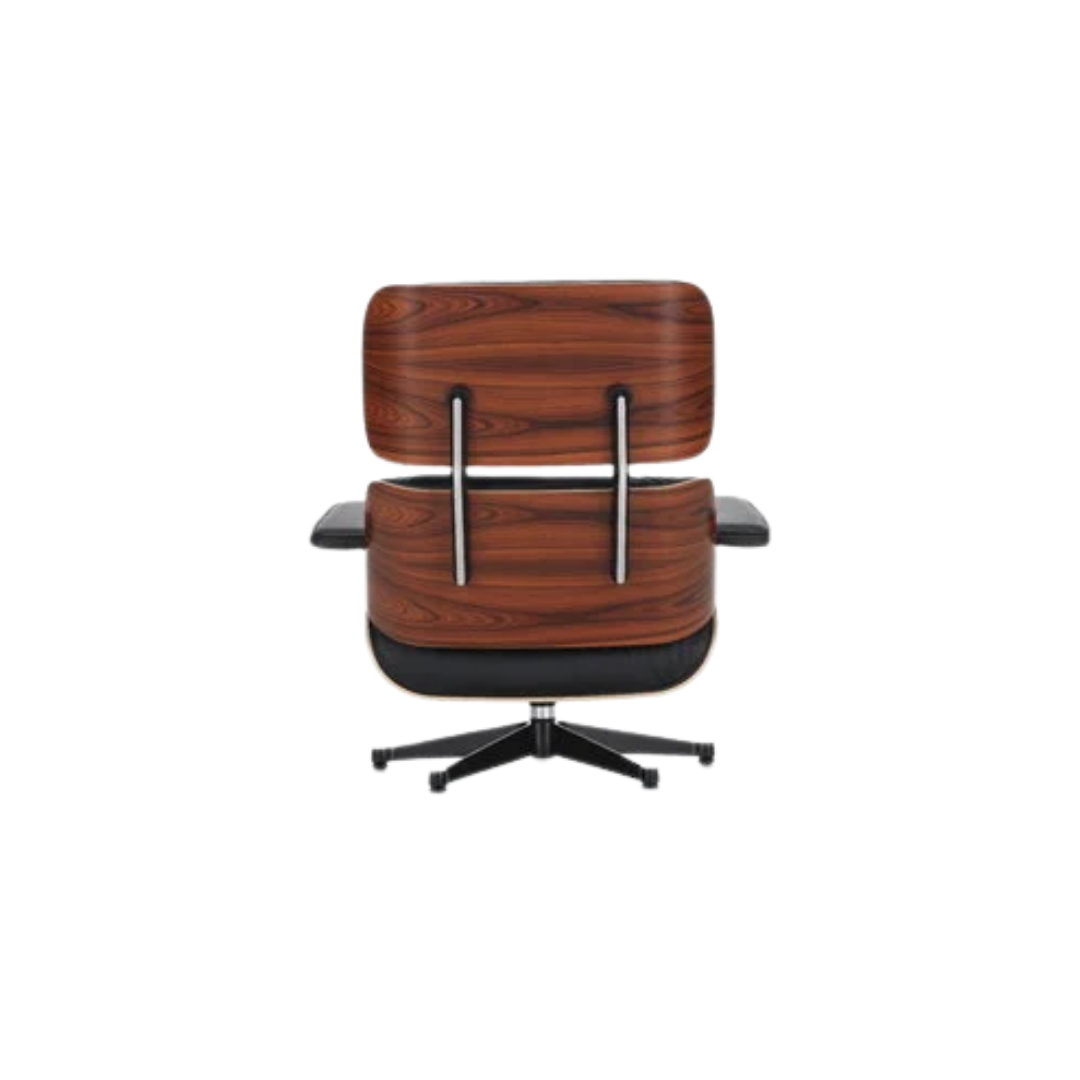 Poltrona Eames Lounge Chair & Ottoman – American Cherry e Pele Preta