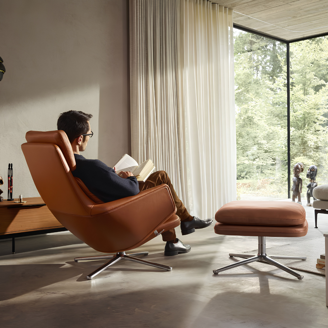 Poltrona com Otomano Vitra Grand Relax