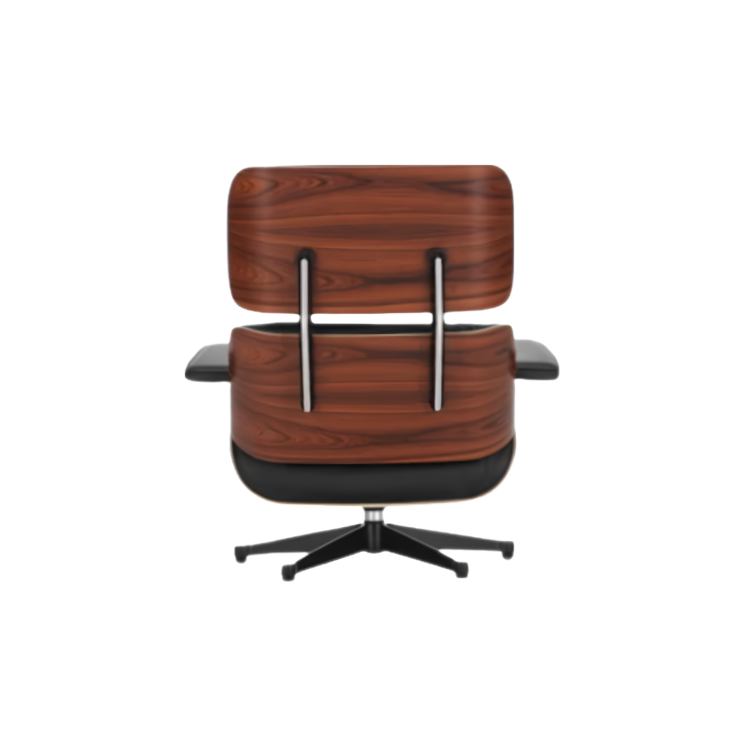Poltrona Eames Lounge Chair & Ottoman – American Cherry e Pele Preta