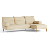 Pandarine 3 Seater Sofa with Chaise Longue and Cylindrical Arms