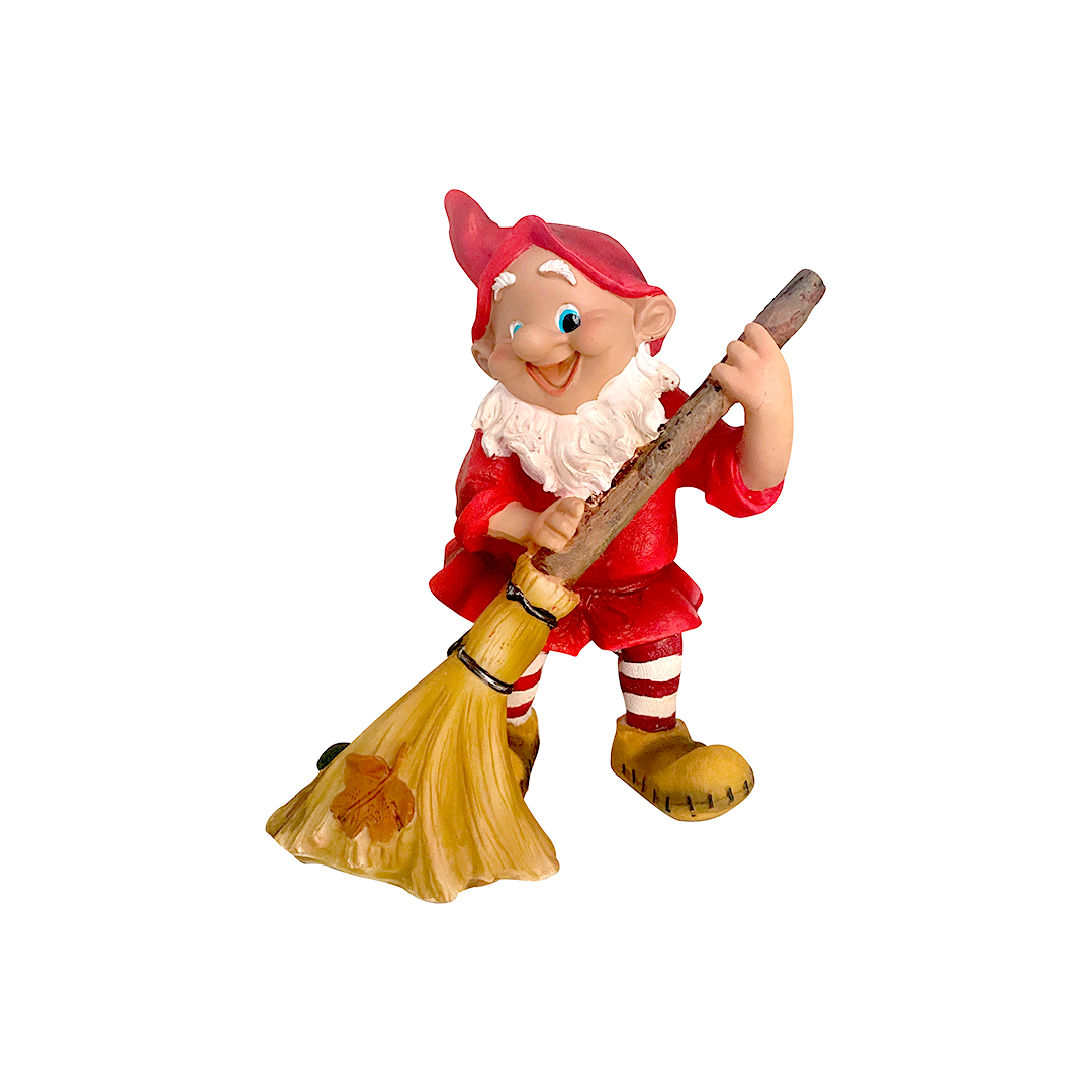 gnome with broom