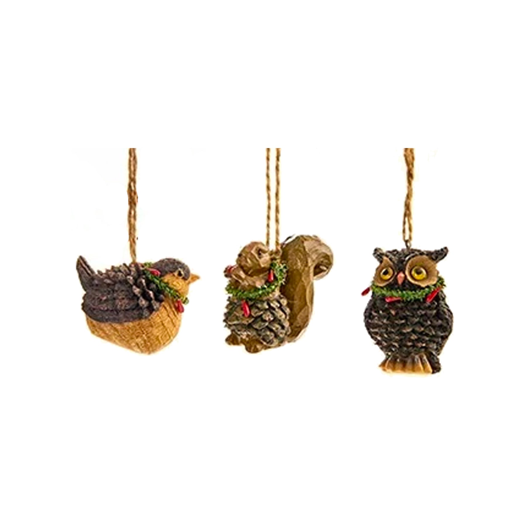 Christmas Tree Decorations Animals From Pine Cones