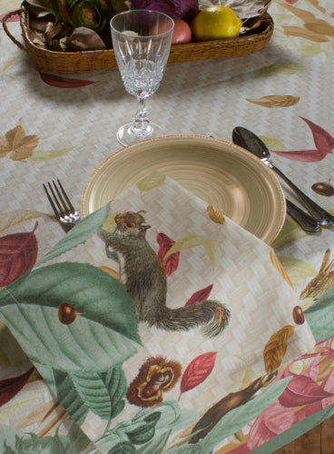 Table Cloth | napkins with squirrels