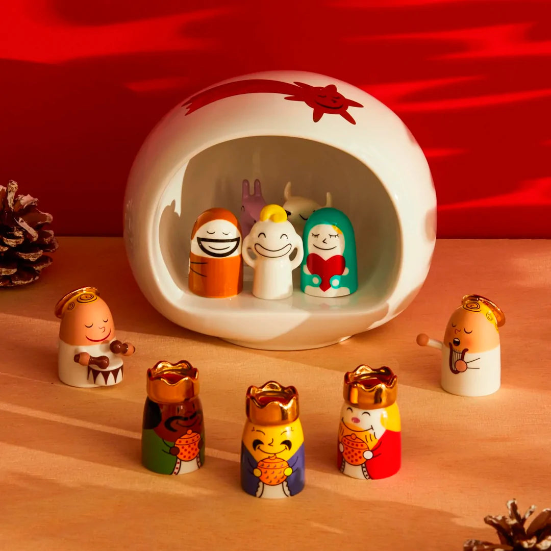Presépio Crib Nativity Dourado com 5 Figuras