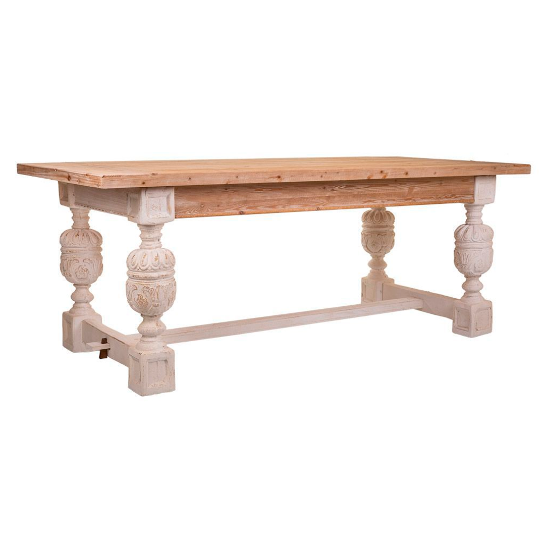 Wooden Table with Ornate Legs