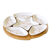 Set of 6 Christmas Lights Appetizer Plates 