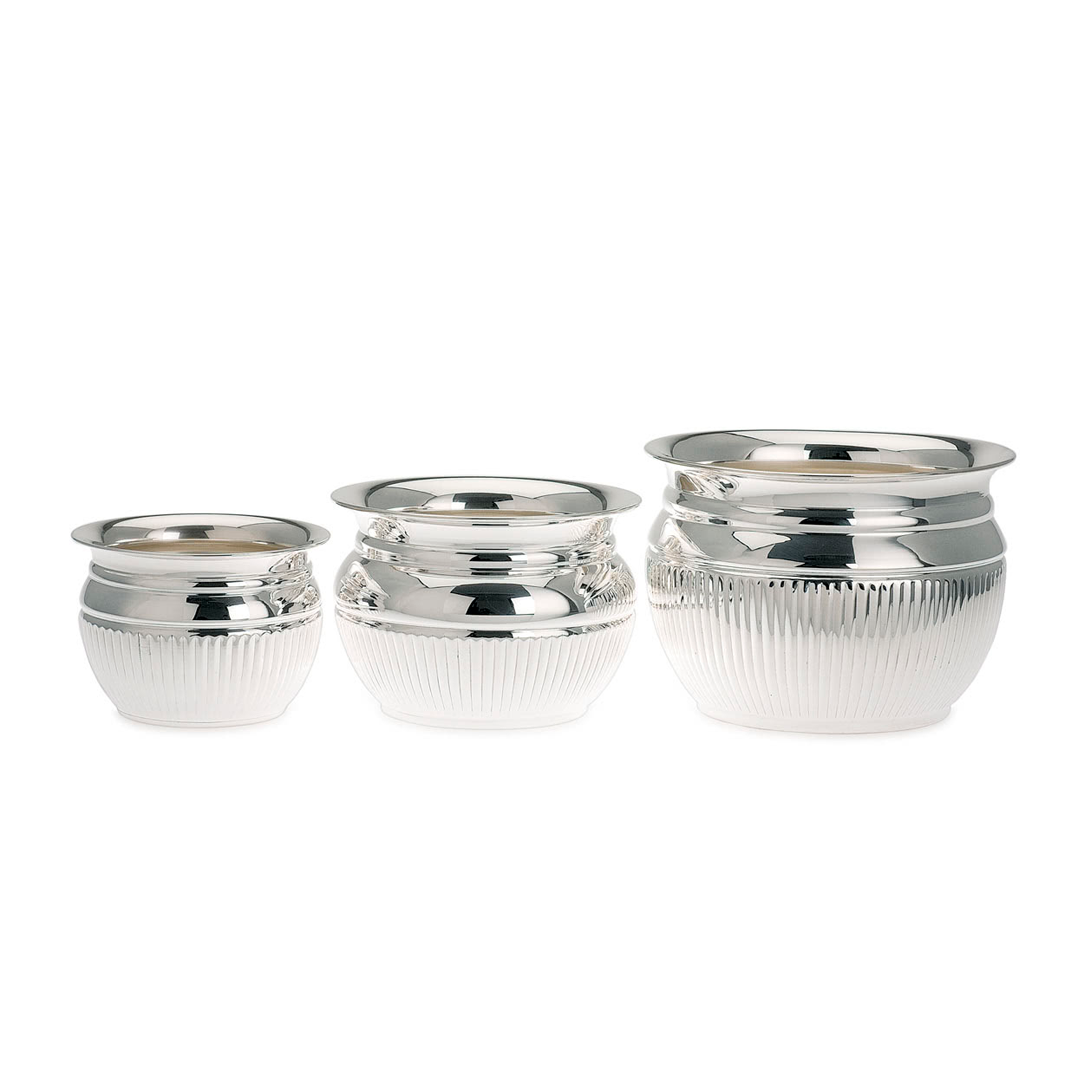 Set of 3 Silver Plated Vases 