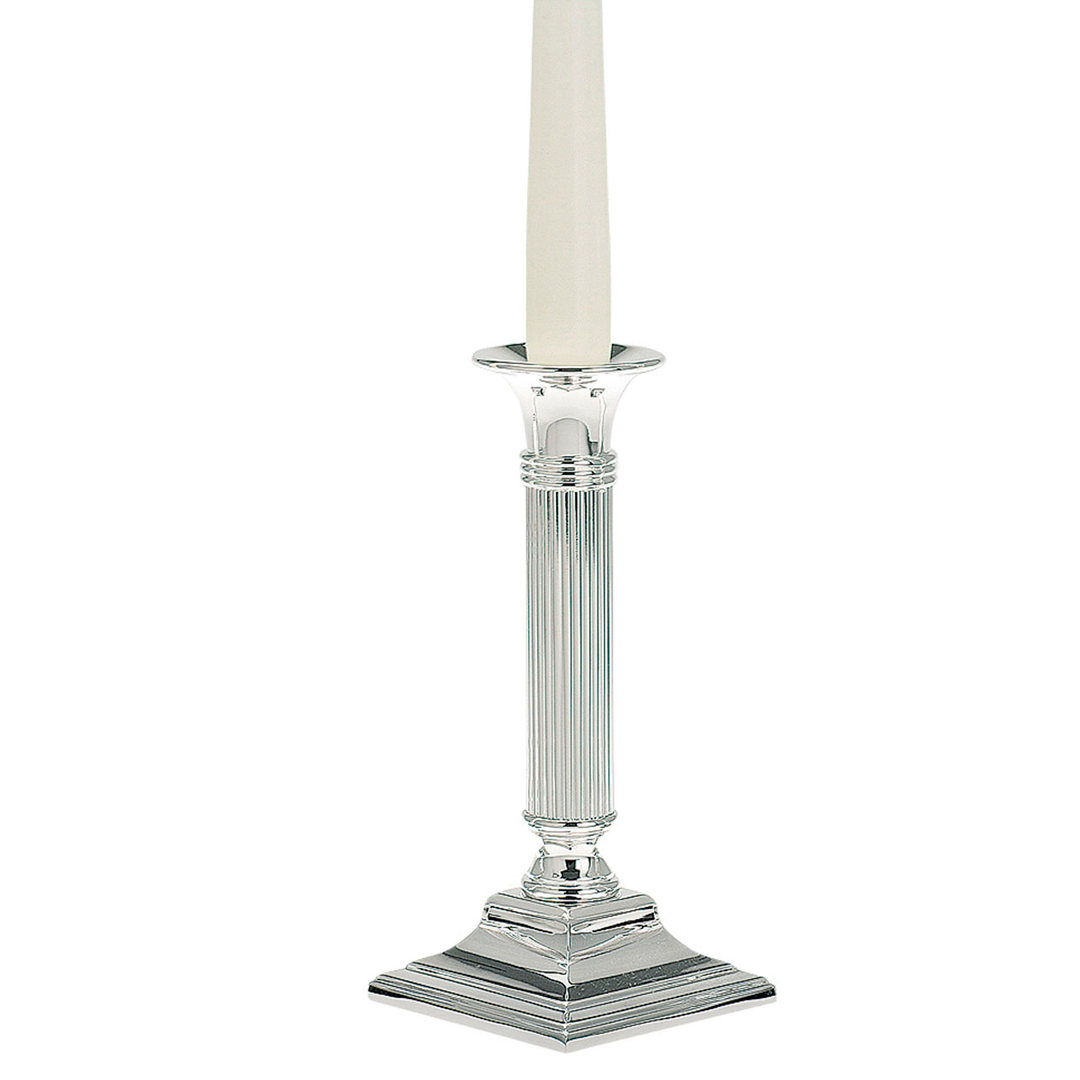 Silver Plated Square Base Candlestick