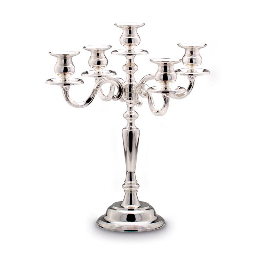 Candlestick Silver Plated 5 Candles 38cm
