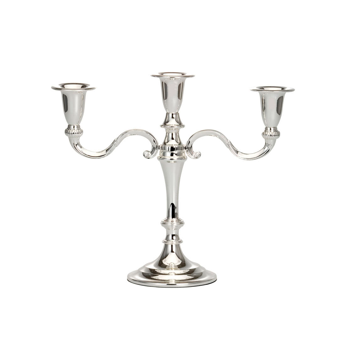 Candlestick Silver Plated 3 Candles 21.5cm