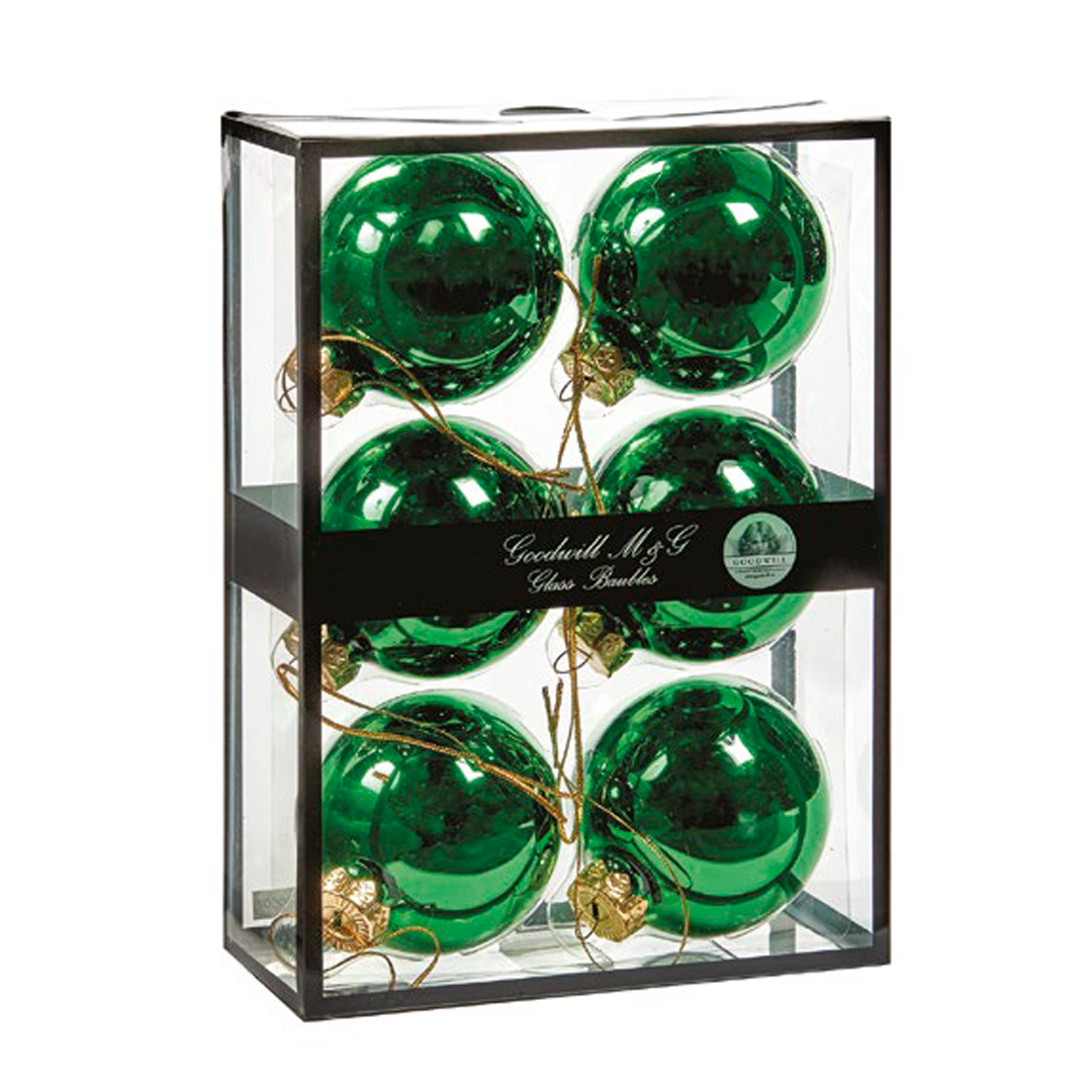 Set of 6 Green Tree Balls