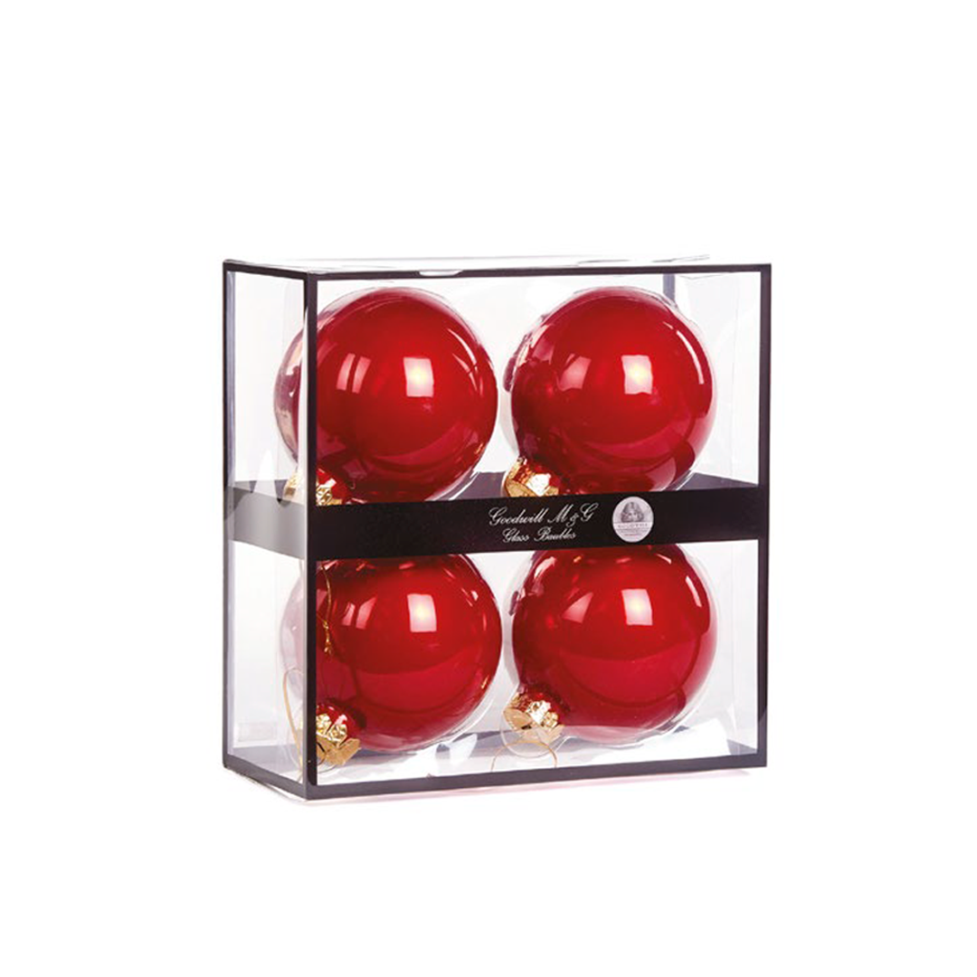 Set of 4 Red Tree Balls