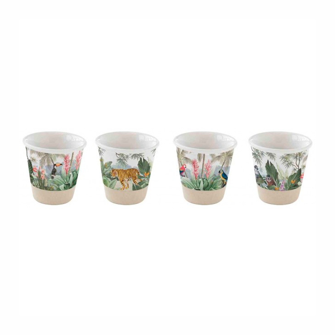 Set 4 Tropical Paradise Coffee Cups 