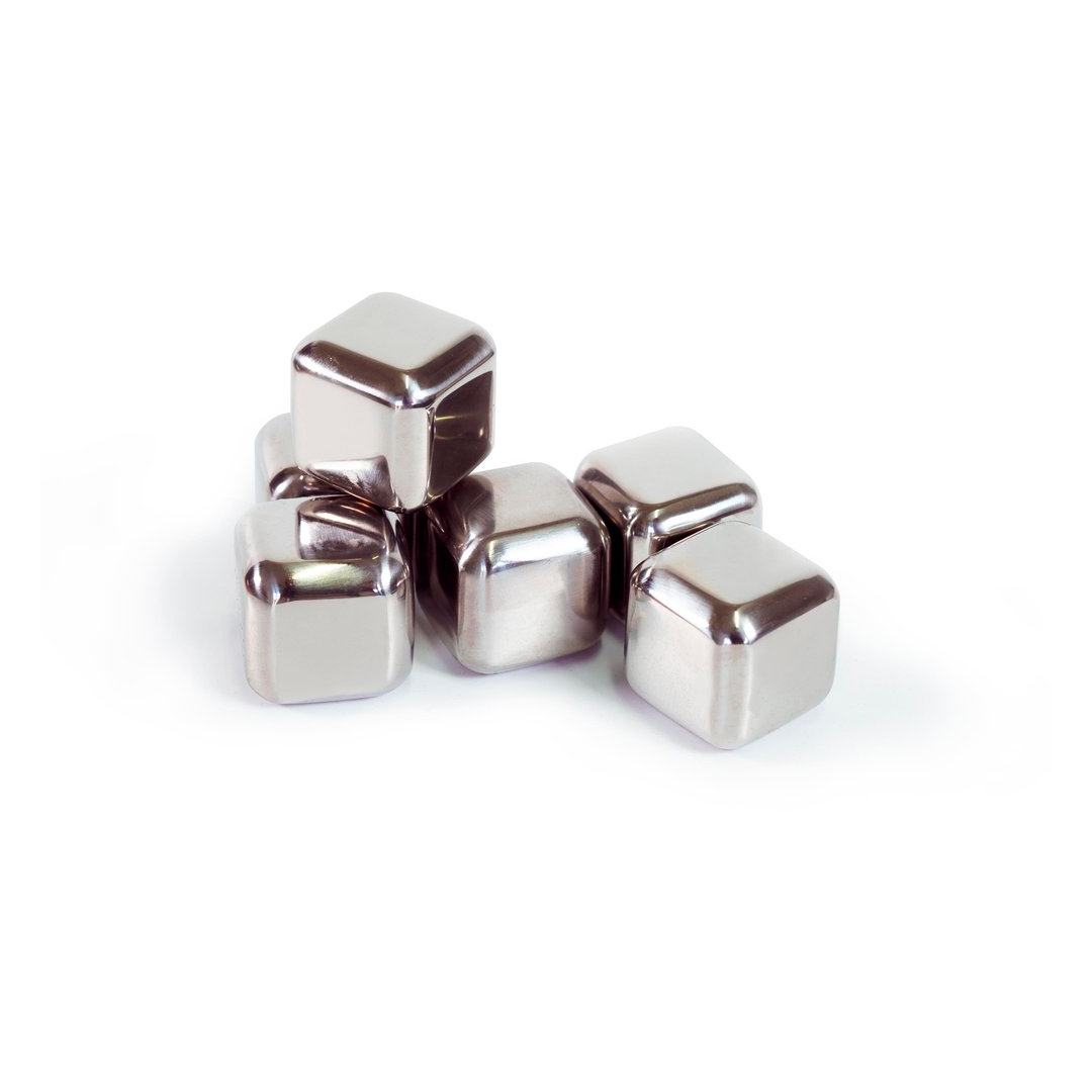 Set of 6 Reusable Stainless Steel Cubes