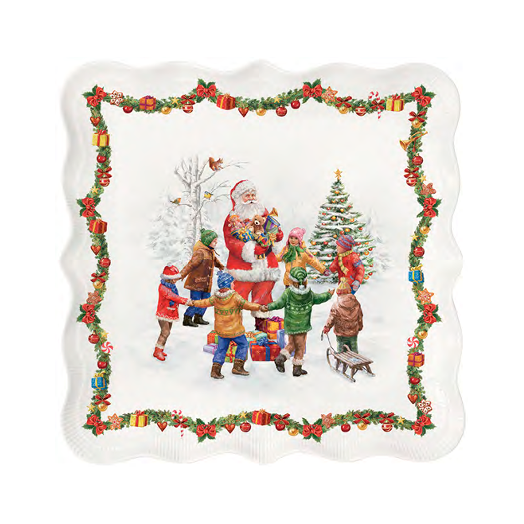 Christmas Round Dance Square Plate