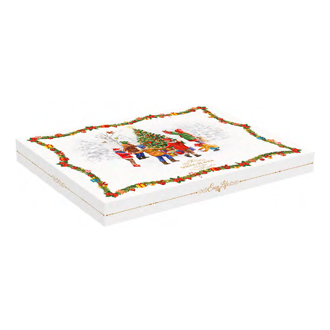 Rectangular Plate Christmas Round Dance