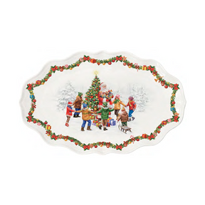 Christmas Round Dance Oval Plate