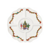 Round Plate for Appetizers Christmas Round Dance