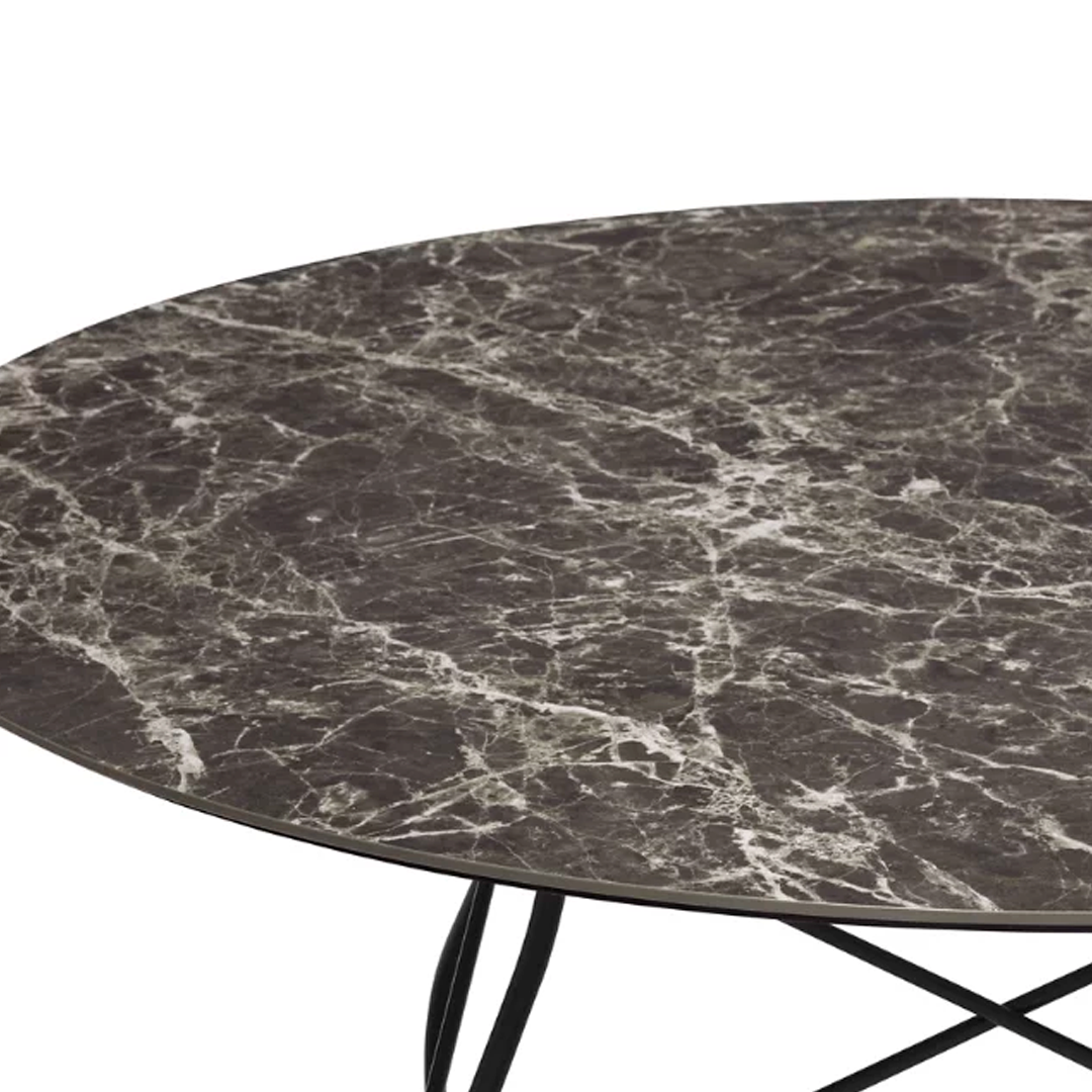 Glossy Table with Marble Top St. Nera
