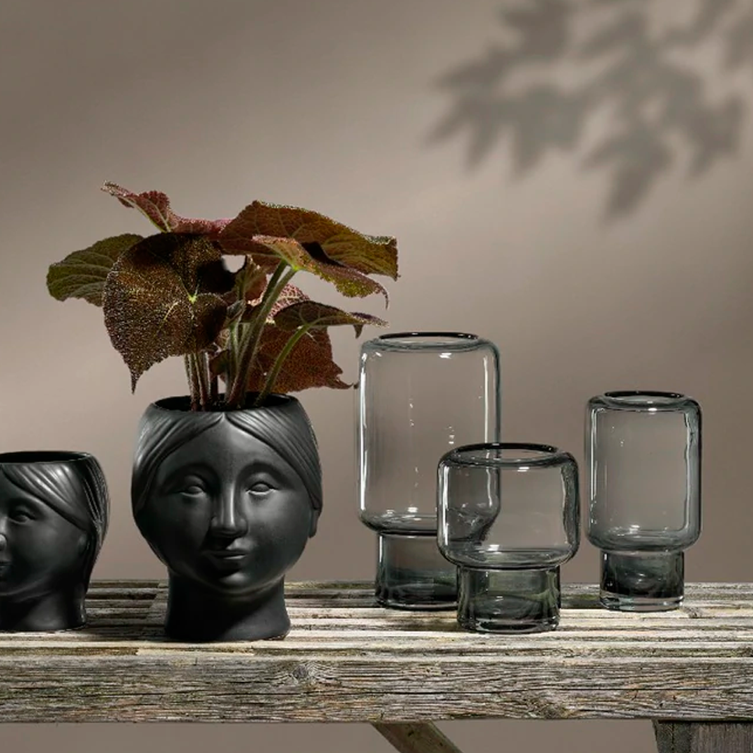 Gray Glass Vase