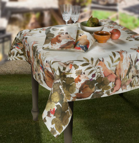 Table Cloth | napkins with foxes