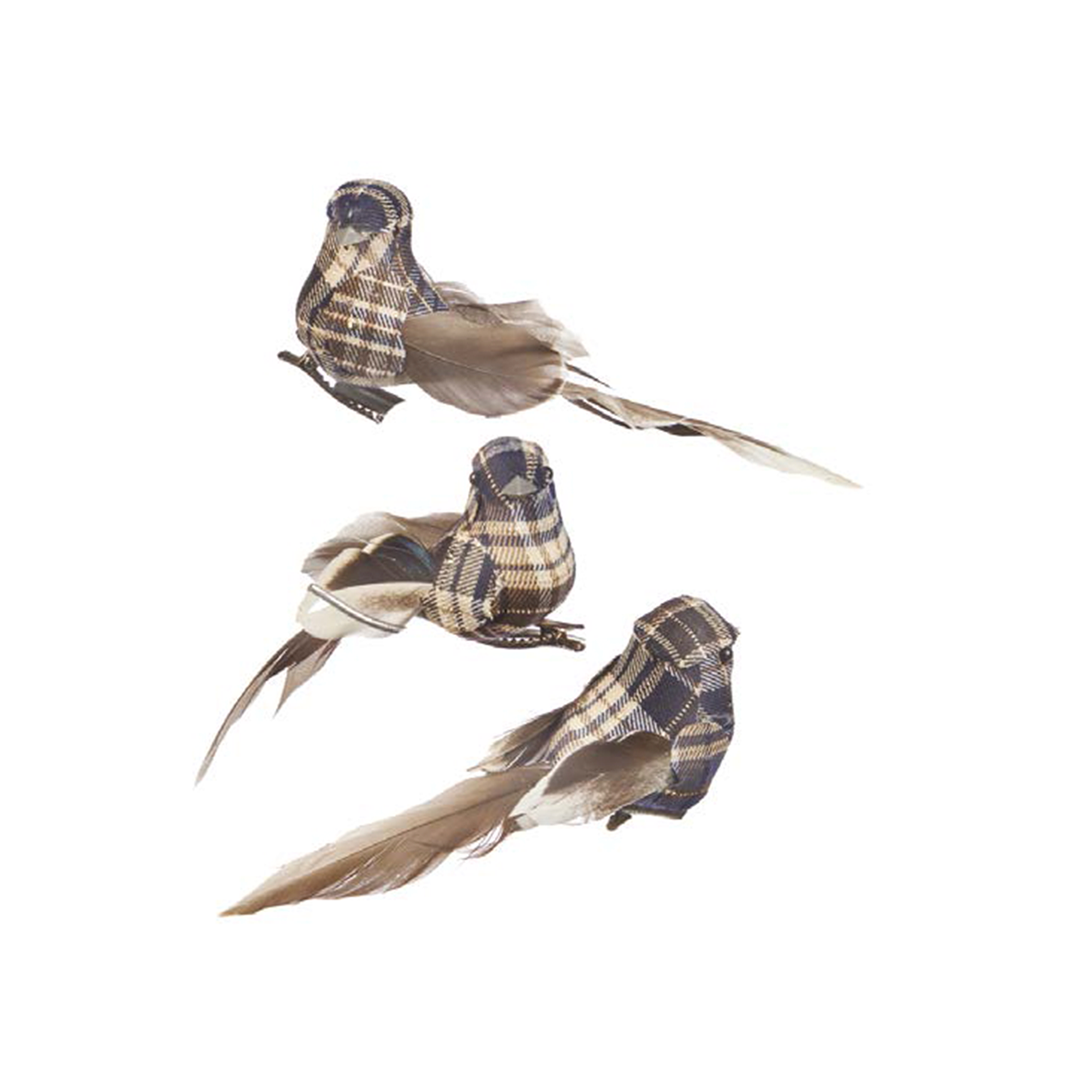 Pássaros Xadrez Decorativo com Clipe