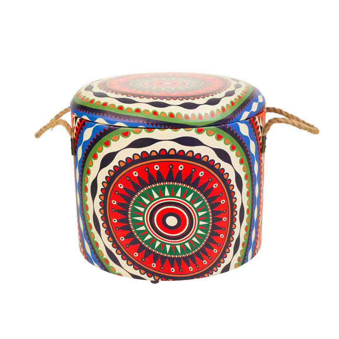 Multicolor Standard Wooden Stool with Canvas
