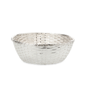 Round Basket with Silver Plating
