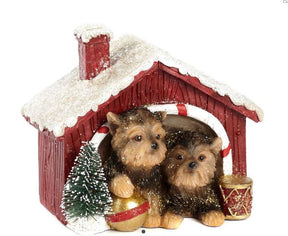 Decoração de Natal Casinha com Cães